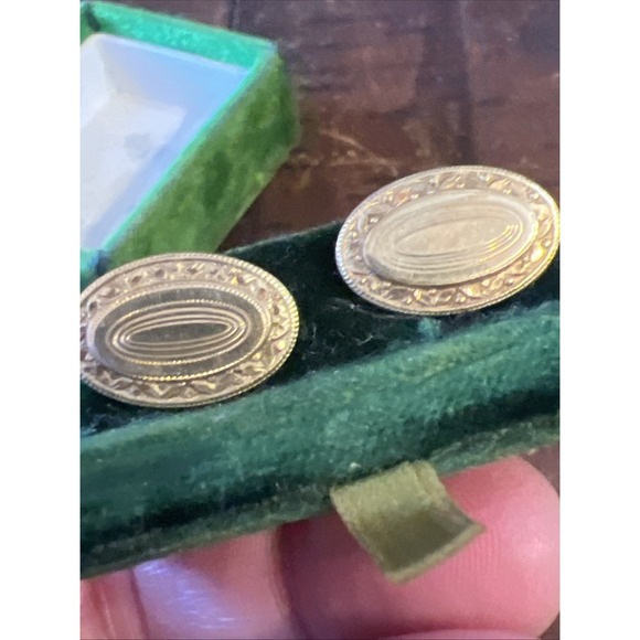 Antique Oval Cufflinks Design Signed CLP Co and Box - Picture 6 of 9